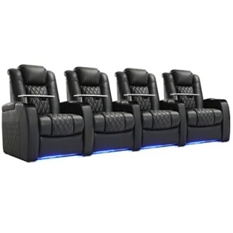 Weilianda Home Theater Seating Top Grain Leather Zero Gravity Recliner Chair