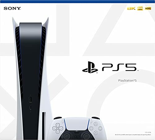PlayStation 5 console and controller with branding