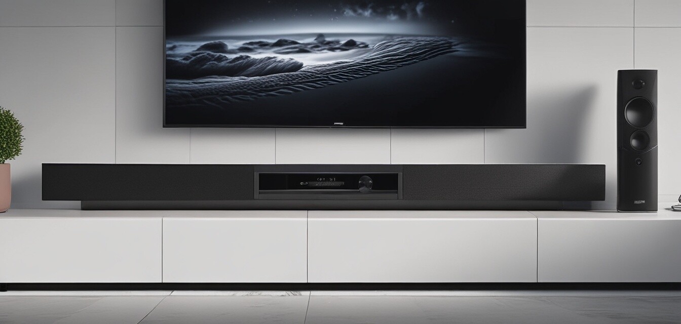 Modern soundbar in a home theater