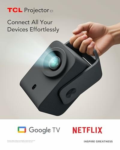 TCL Projector C1 with Google TV and Netflix streaming