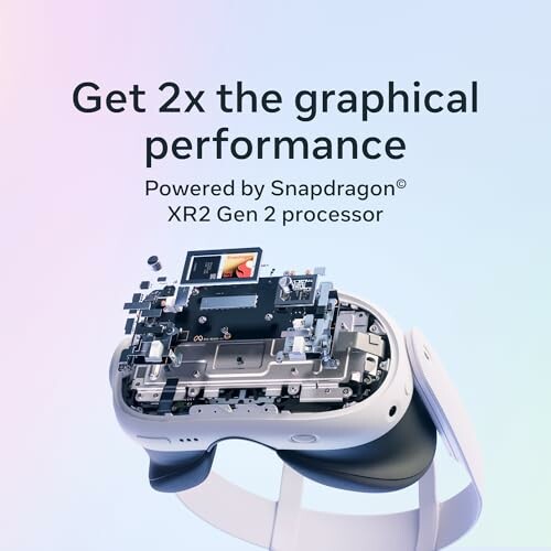 VR headset with Snapdragon XR2 Gen 2 processor for enhanced graphical performance.